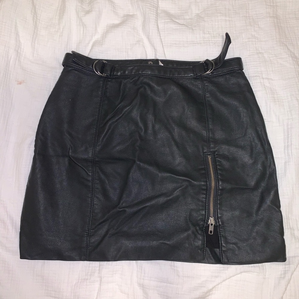Free People Pleather Mini Skirt